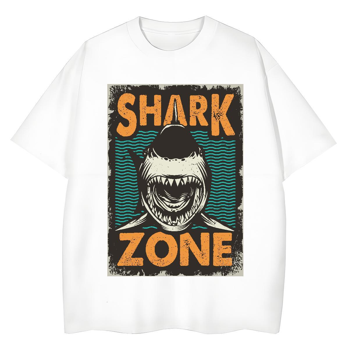 Loose Fit T-Shirts fish Short Sleeve O-Neck Sport DIY Printed 230g Cotton Men Tees Customized Top Tees