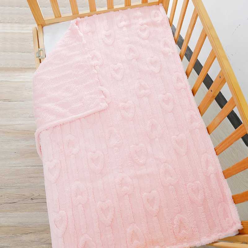 Autumn Winter Baby Girl Plush Blanket Pink Soft and Warm Fashion Simplicity Comforting Blanket At Home Or Out Door Y240815