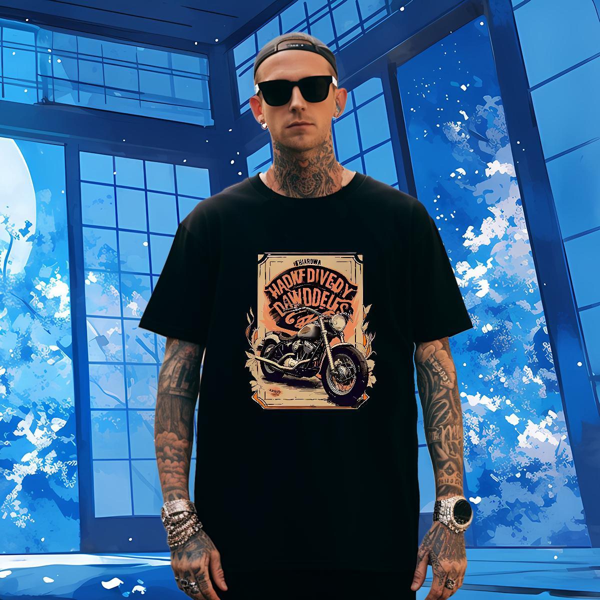 Wholesale Motorcycle Men T Shirts Home Outdoor Tshirt for Man Woman 100% Cotton 230g 2024 New Short Sleeve Soft Anime Tops Tees