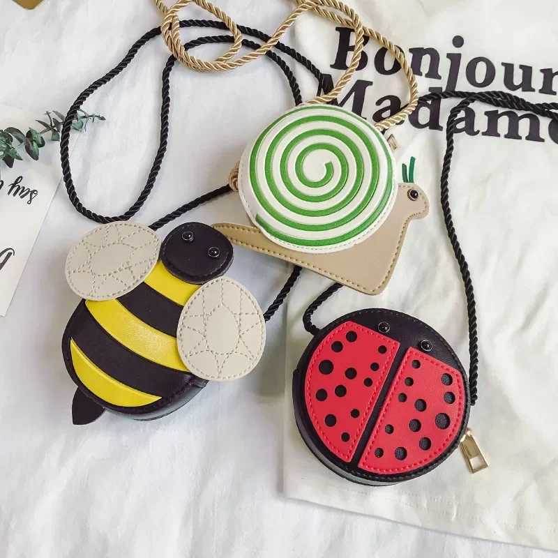 Cartoon Bee Ladybug Snail Messenger Bag Cute Children PU Leather Coin Wallet Handbag Cute Children Accessories Shoulder Bag W240813