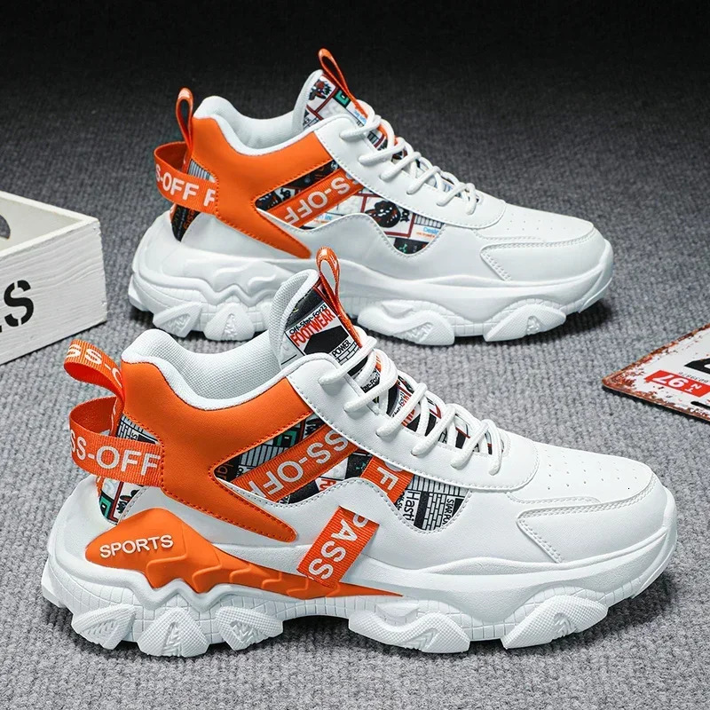 2024 Men's comfortable Breathable Running Mesh tennis sneakers Walking platform gear step shoes Dynamic color contrast