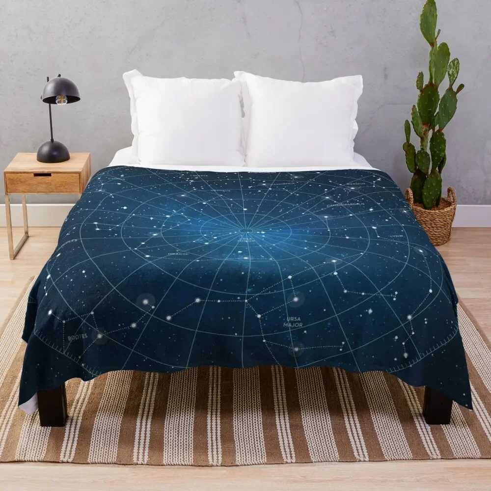 Constellation Star Map Throw Blanket Polar for babies Soft Beds Thin Flannel Blankets Y240815