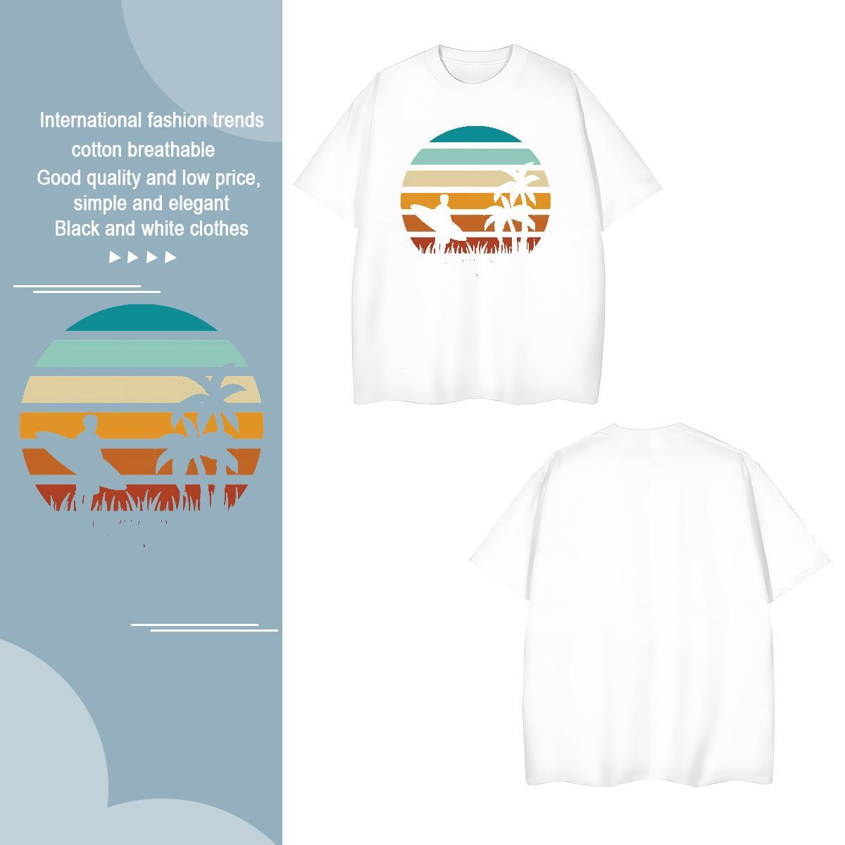 T-Shirts for Men 230g Cotton tree Street Casual Breathable DIY Anime Men Tees Wholesale Classic Clothings