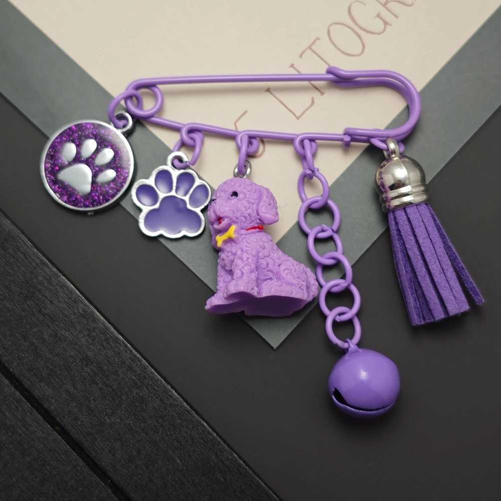 Resin Teddy Dog Animal Brooch Stone Womens Brooch Neo Gothic Jewelry Gift W240815