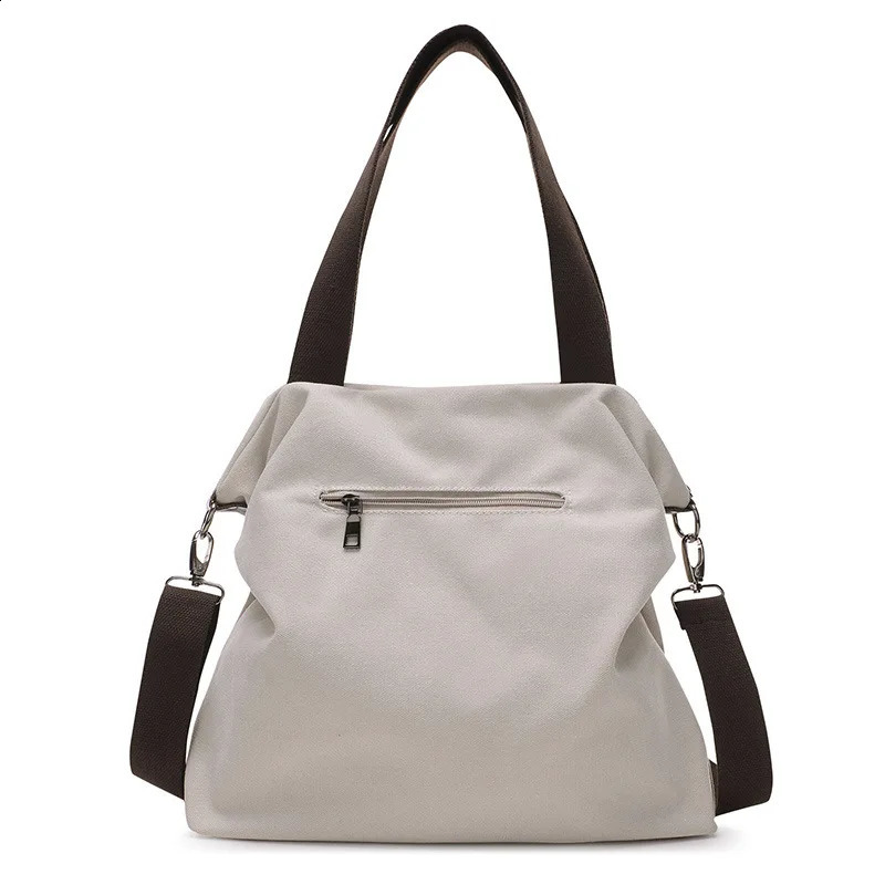 European and American Casual Handbags Simple Canvas Portable Shoulder Messenger Bag Womens Large Capacity Crossbody 240814