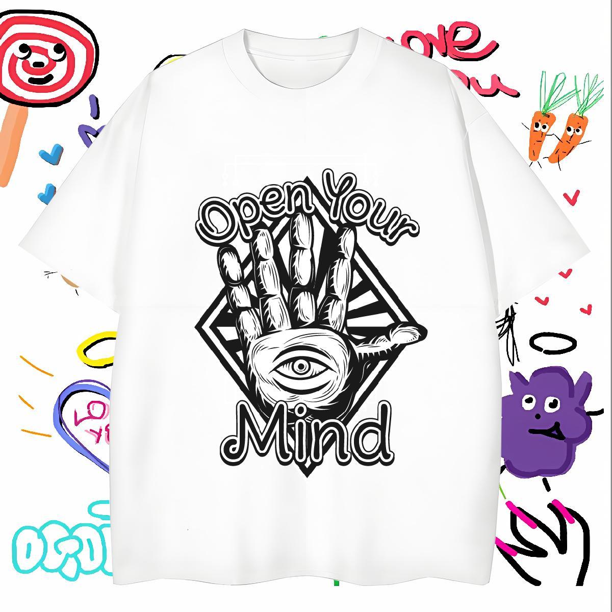 T-Shirts 230g Pure Cotton hands Spring Summer Breathable Short Sleeve Anime Mens Tshirts Brand Classic Tee Shirt