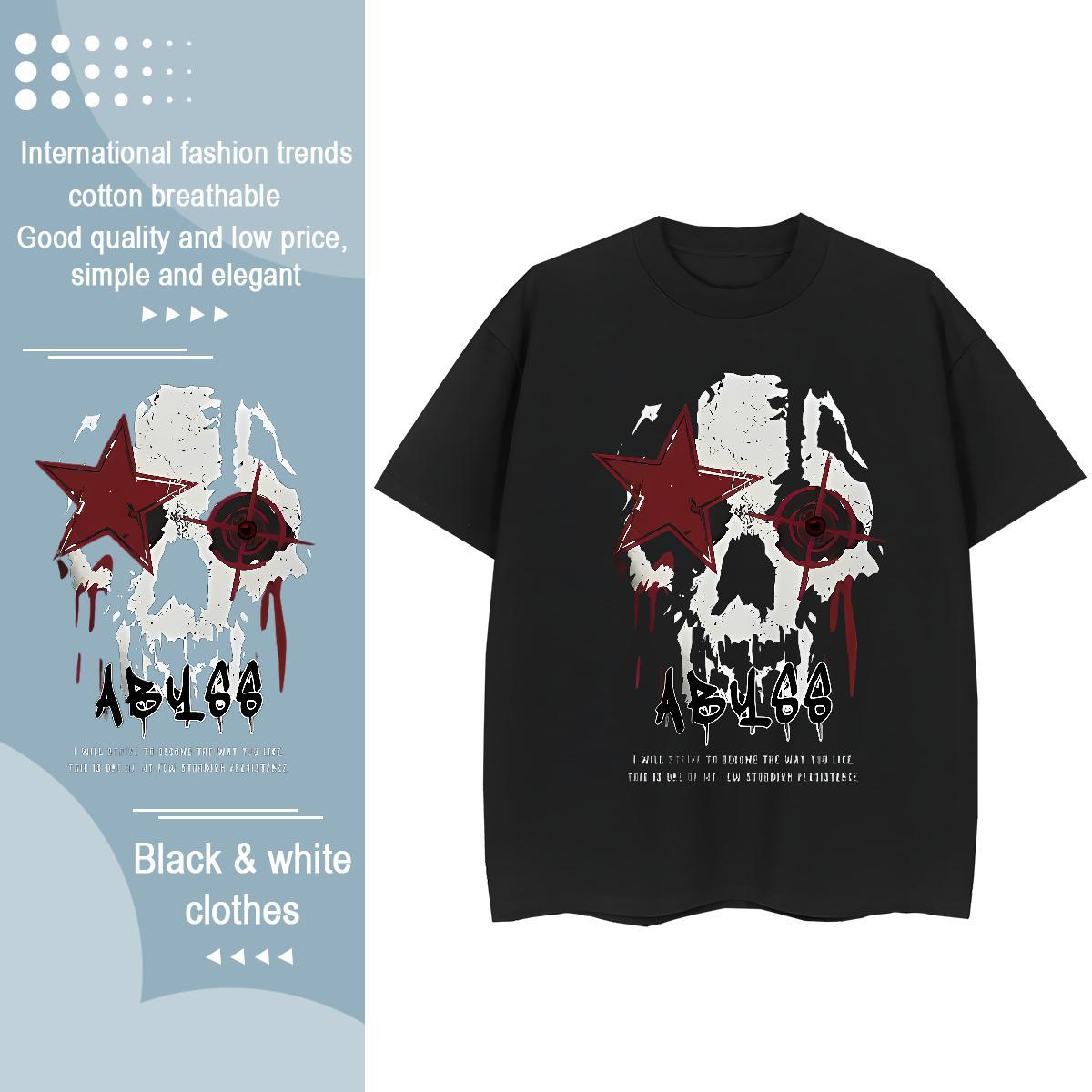 Cool Design T shirt halloween Breathable Crew Neck Sport Anime 230g 100% Cotton Men Tops Tees Casual New Clothings