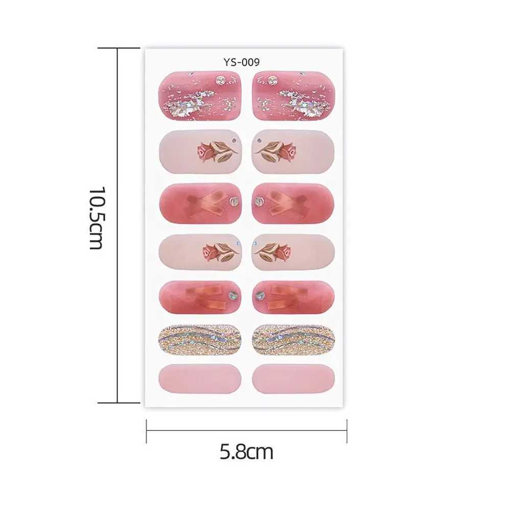 14 Strips Semi Cured Gel Nail Stickers Full Cover French Nail Art Gel Nail Polish Strips Gel Full Nail WrapsXJ240814