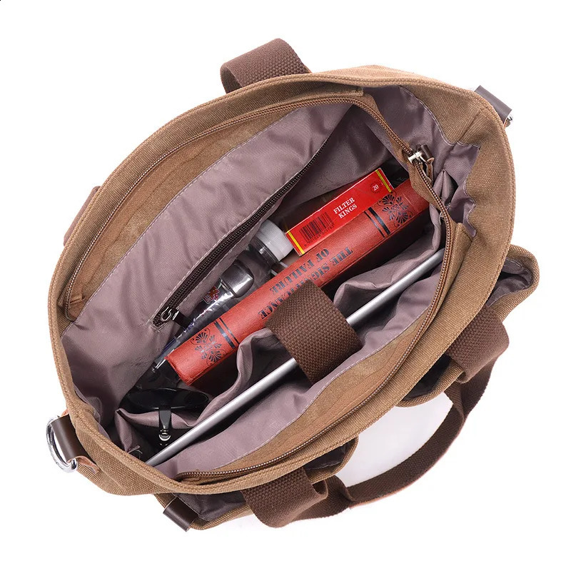 Men Bags Canvas Messenger Bag Men Laptop Briefcase Casual Shoulder Crossbody Bag Tote Bag for Women Leather Bags Bolsa Maleta 240813
