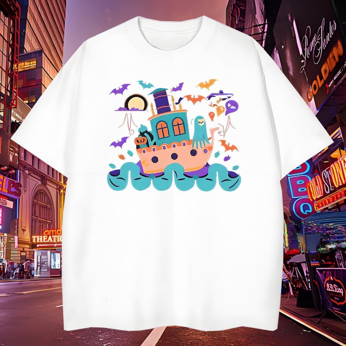 Loose T Shirt For Man Breathable Short Sleeve Hip Hop Street Custom Cartoon 230g Pure Cotton Mens Tshirts Classic Clothings