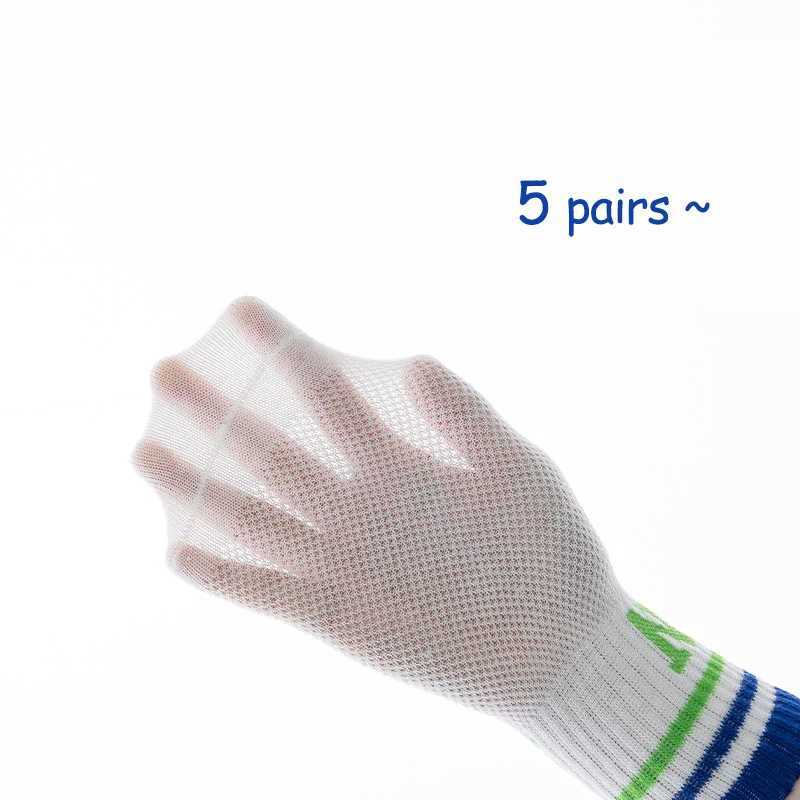 5 pairs of childrens socks boys summer mesh socks girls middle tube socks large childrens student socks casual cotton W240814