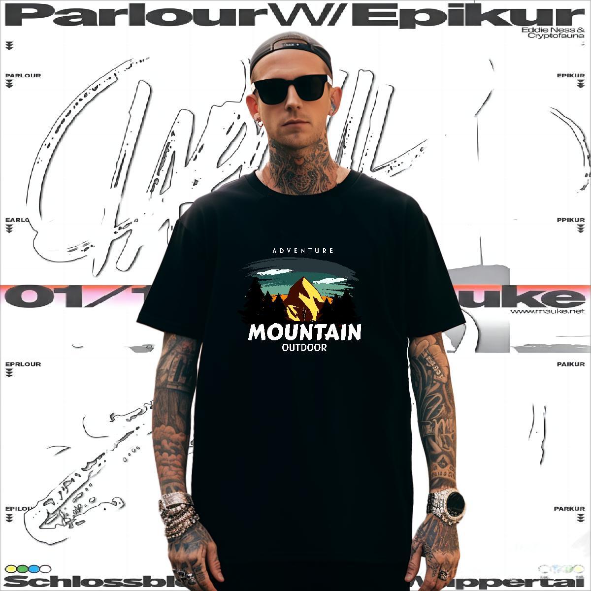 Men T Shirts 230g Pure Cotton tree Street wear Hip Hop Breathable Short Sleeve Oversized 4XL Men Tops Tees Fashion Designer Loose Fit Clothings