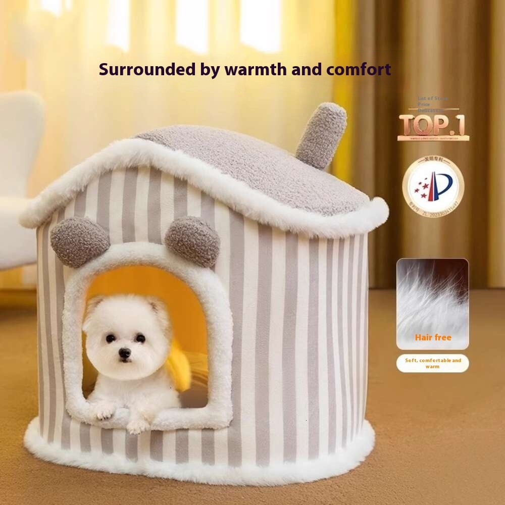 All Season Plush Pet Snle Spot - Easy Clean Up Cat and Puppy Nest with Detachable Cover