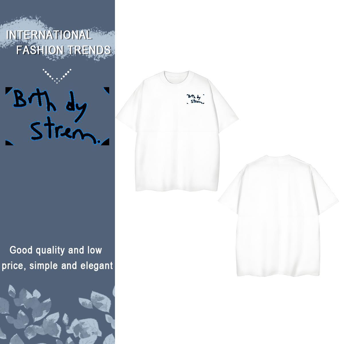 Free Shipping letter T Shirt For Man Casual Daily Wear Men Clothes T-Shirt 230g Pure Cotton Fashion New O Neck Short Sleeves Anime Print Tees Shirts