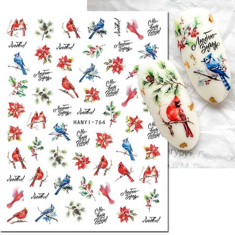 3d White Royalblue Roses Flowers Leaves Nail Art Stickers Adhesive Sliders Nail Decals For Nails Decoration Manicure AccessoriesXJ240814