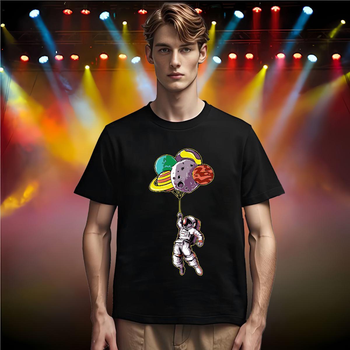 Man T Shirts 100% Cotton 230g cosmonaut Street Wear Breathable Short Sleeve Oversized Men Tshirts Fashion Designer Loose Fit Clothings