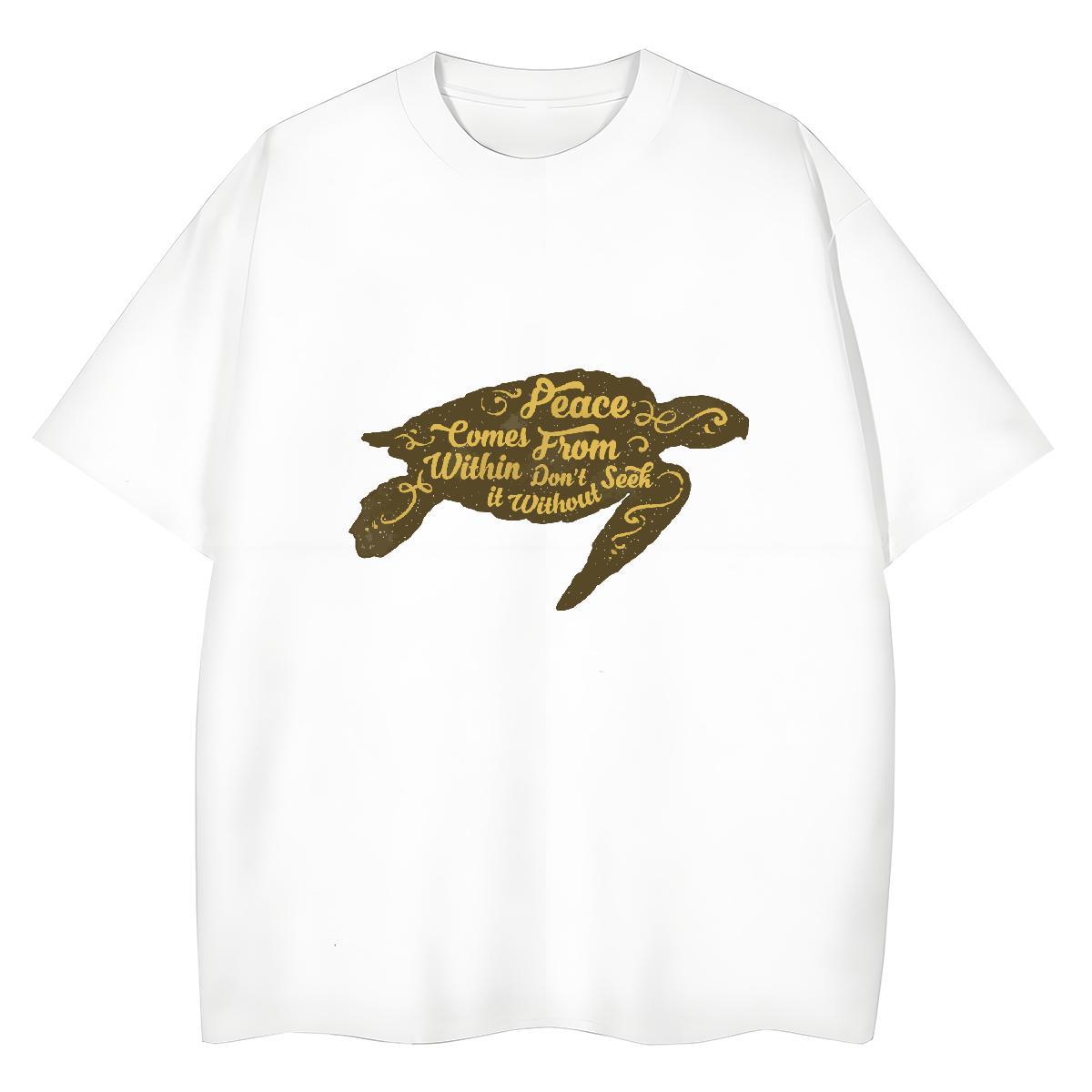 Unisex T-Shirts for Men tortoise Breathable Short Sleeve Anime Printing Street Oversized 4XL 230g Cotton Men Tees Wholesale Tees Shirts