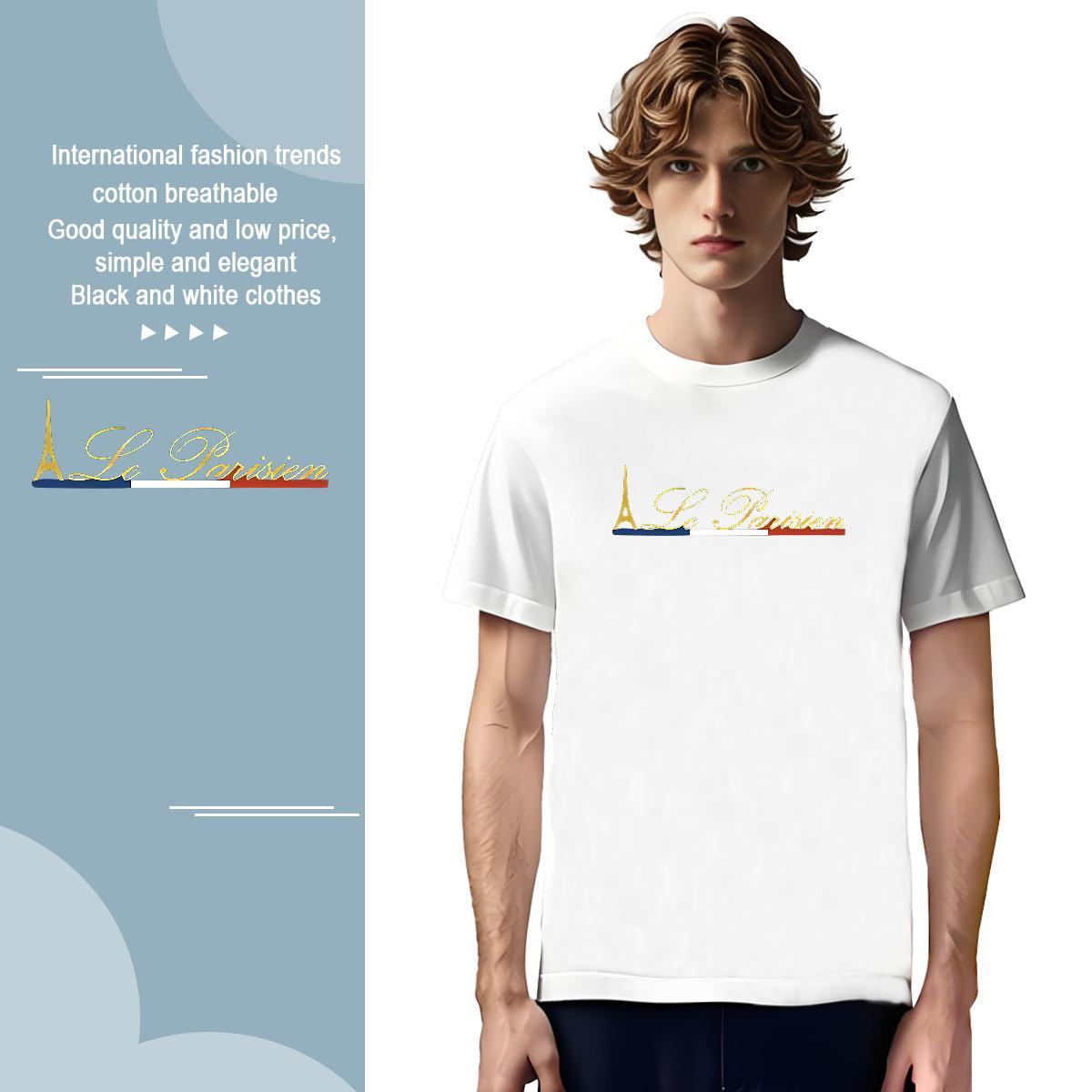 Loose Fit letter Man T Shirts Casual Beach Men Tshirts 230g 100% Cotton 2024 New Breathable Crew Neck White Plus Size Top Tees