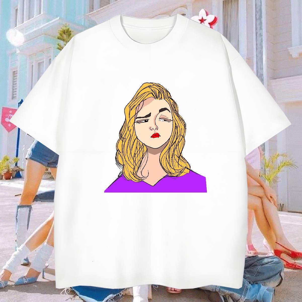 Men T Shirts 230g Cotton portrait Street wear Hip Hop Breathable Short Sleeve Anime Men Tees Designer Comfortable Clothings