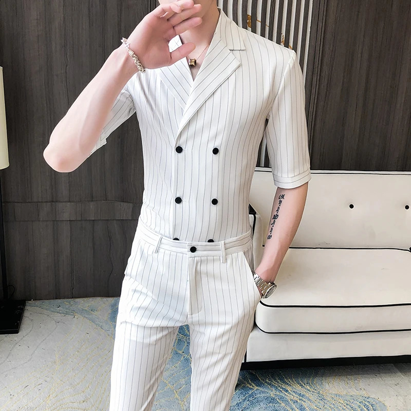 Spring Summer Elegant Suit Jacket Matching Set Womens Korean Chic Blazers Coat Pants 2 Piece Female Professional Suit 240815