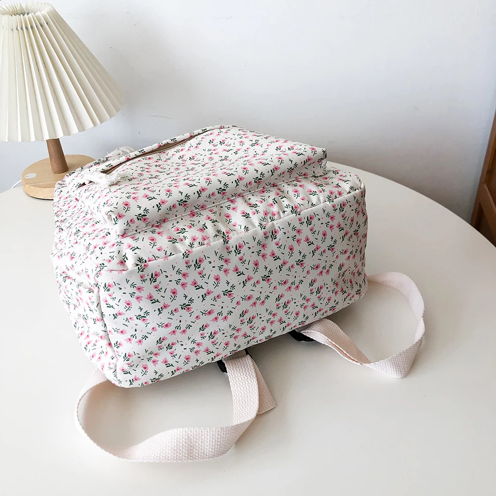 Women College Student Backpack Large Capacity Travel Laptop Rucksack Adjustable Strap Flower Book Schoolbag Teenage Bag 240813