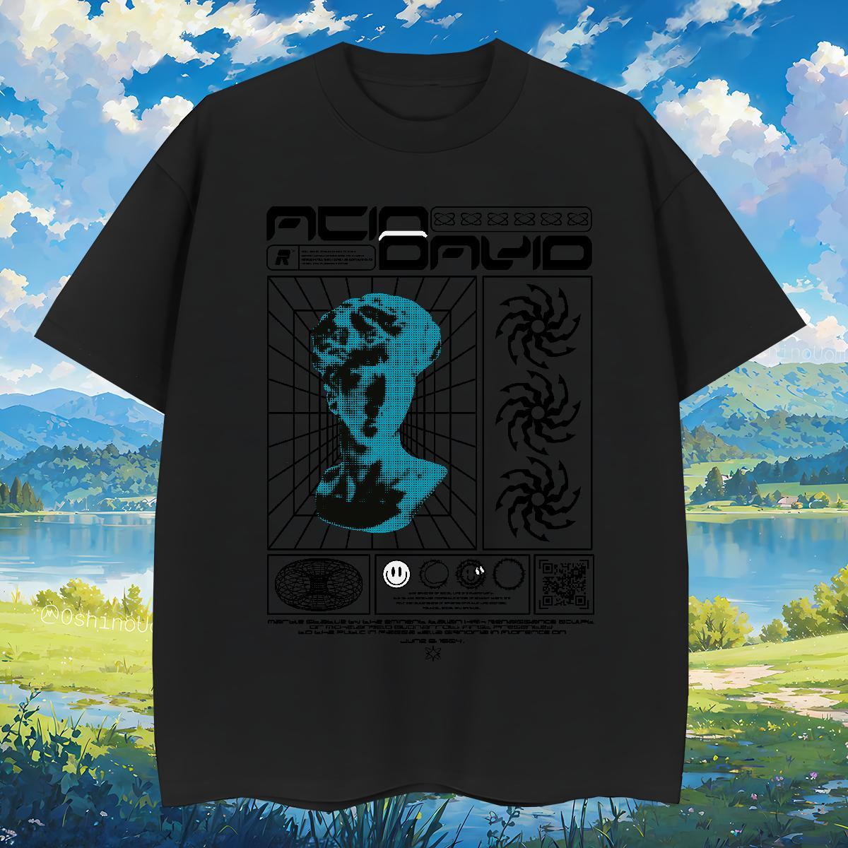 T Shirts Men 100% Cotton 230g painting Sport Short Sleeve Soft Custom Cartoon Mens Tshirts Fashion New Cool Design Tops