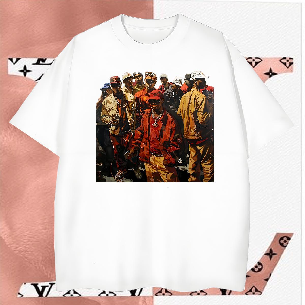 T-Shirts 230g Cotton person Spring Summer Breathable Short Sleeve Cartoon Print Men Tops Tees 2024 New Designer Tee Shirt