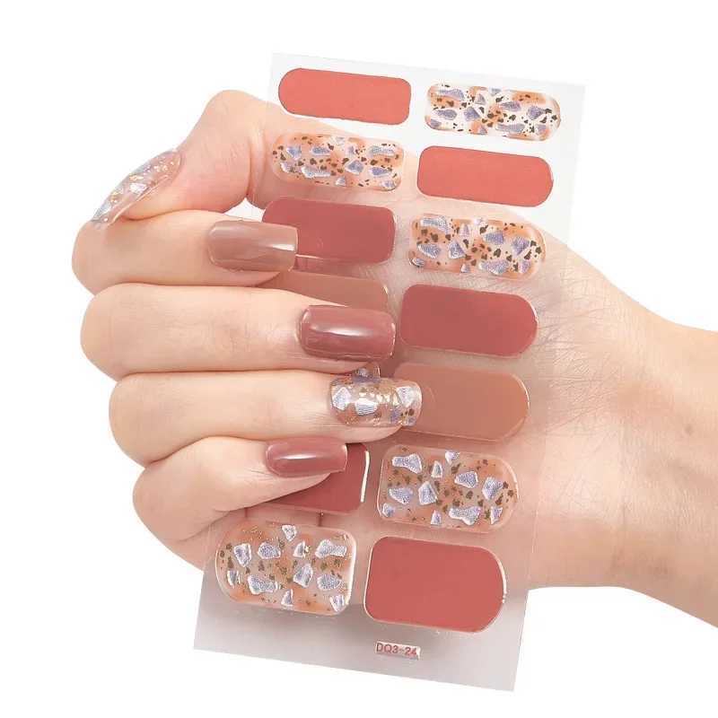 Semi Cured Gel Nail Stickers Long-lasting Cream Nail Strips Patch Slider UV Lamp Cured Decal Nail Dryer Machine UV LED LampXJ240814