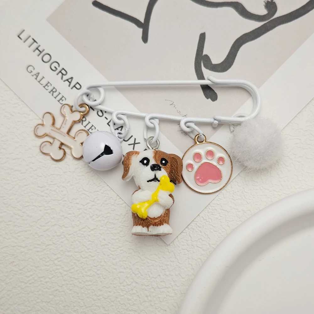 Resin Teddy Dog Animal Brooch Stone Womens Brooch Neo Gothic Jewelry Gift W240815