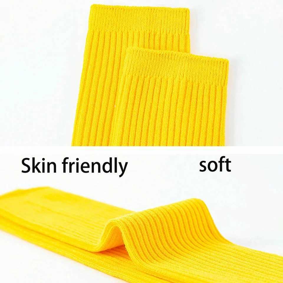 8 pairs of childrens socks cotton blend breathable knee length socks solid color cute dress socks dopamine dress W240814