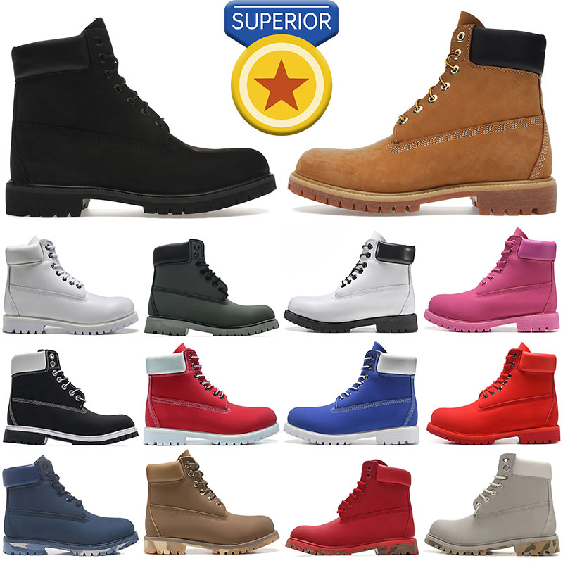 Designer boots men women sneakers Wheat White Black Grey Pink Brown Camo Red ankle booties mens trendy outdoor winter shoes