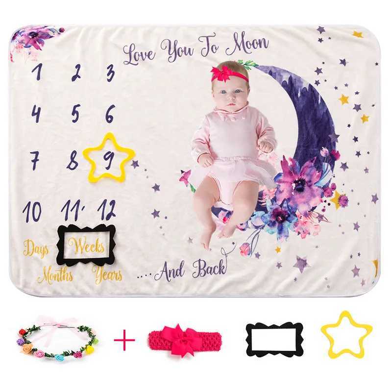 Premium Flannel Blanket for Baby Photography - Perfect for Milestone Monthly Photoshoots Photoshoot Accessories Y240815