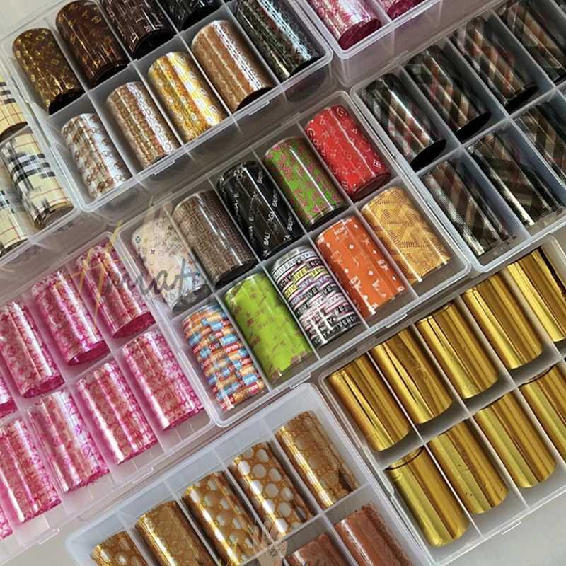 Design Nail Art Print Nail Foils Stickers Decal Sliders Transfer Foil WrapTips DIY Manicure DecorationXJ240814