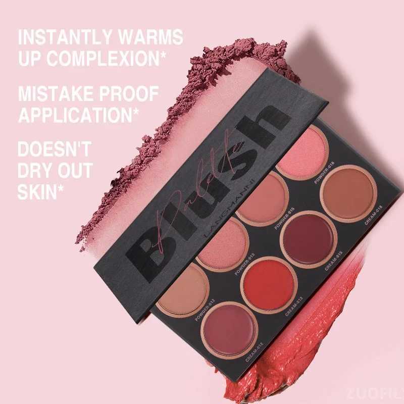 8-color Blush Palette for Different Skin Tones Eyeshadow Palette Powder Cream Mineral Pigment Face Cheek Blusher Makeup Palette Y240815
