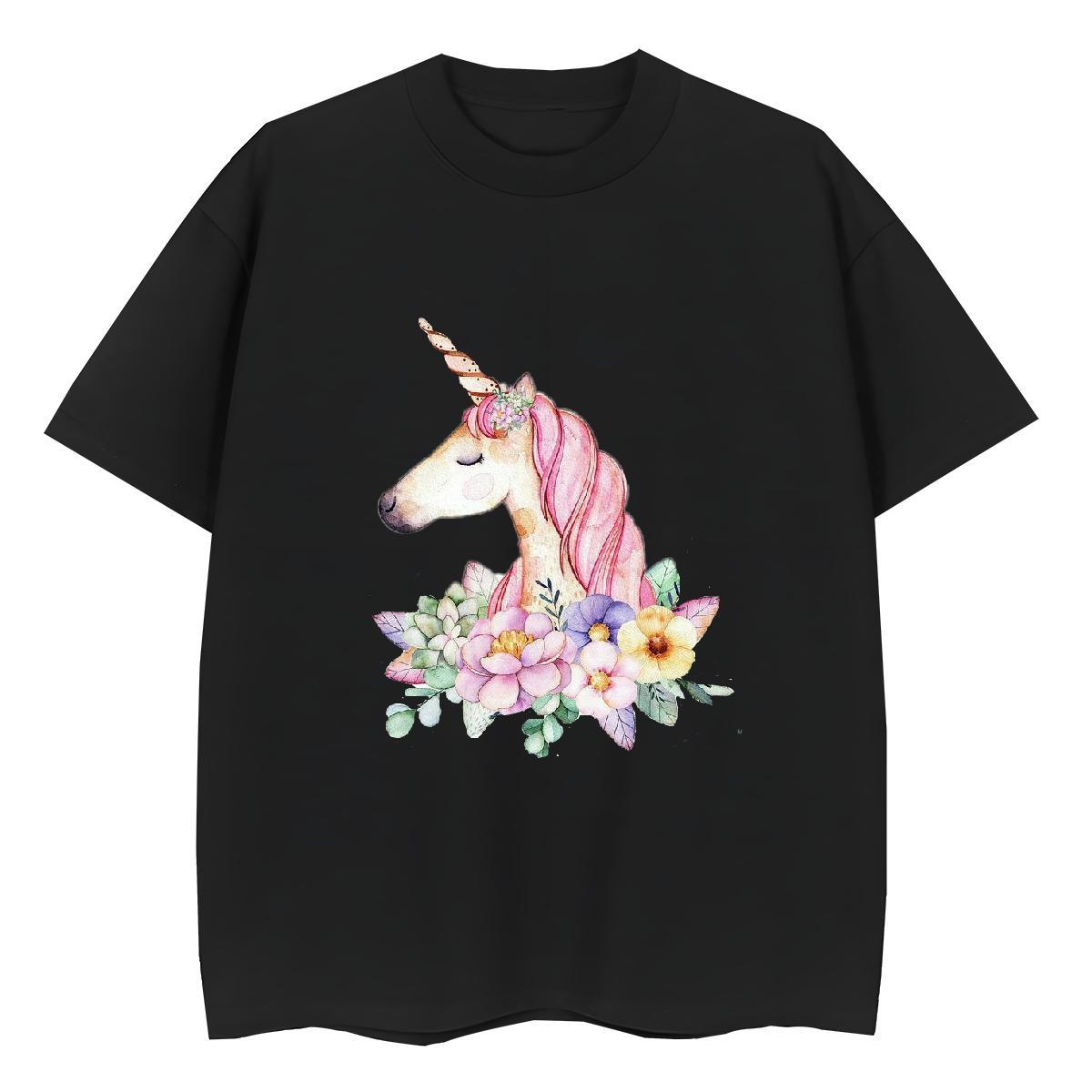 Cool Design T shirt horse Breathable Home Outdoor Custom Printed 230g Pure Cotton Couples T Shirts 2024 New Wear