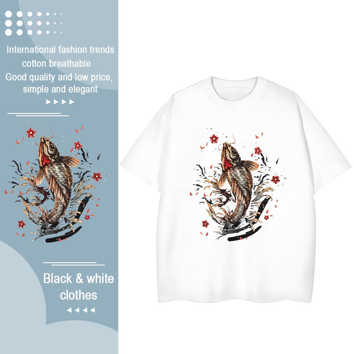 Popular Men T Shirts Breathable Crew Neck Casual Daily Wear DIY Anime 230g 100% Cotton Tshirt for Man Woman Stylist Tees Shirts