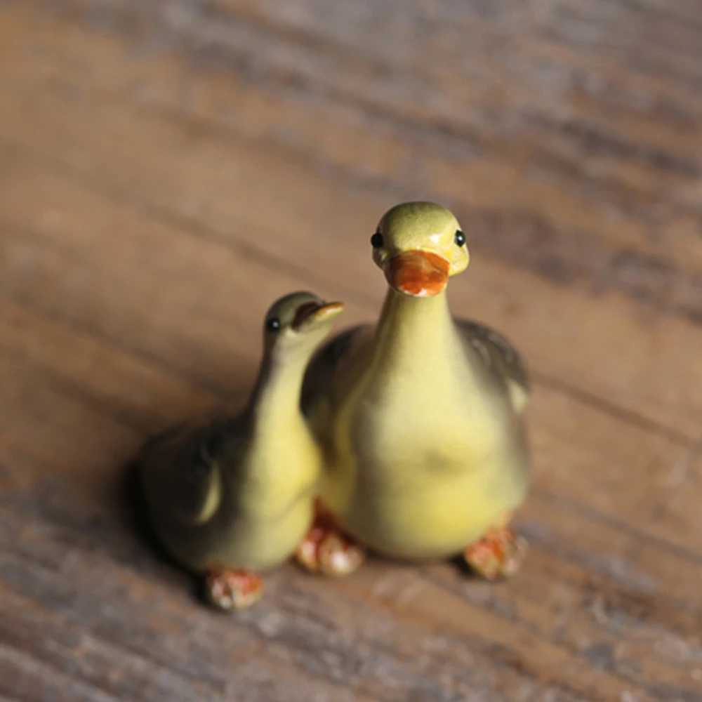 Discolor Handmade Purple Clay Duck Tea Pet Figurines Swan Tea Ceremony A Tea Set Gift Zen Change Color Accessories AnimalXJ240814