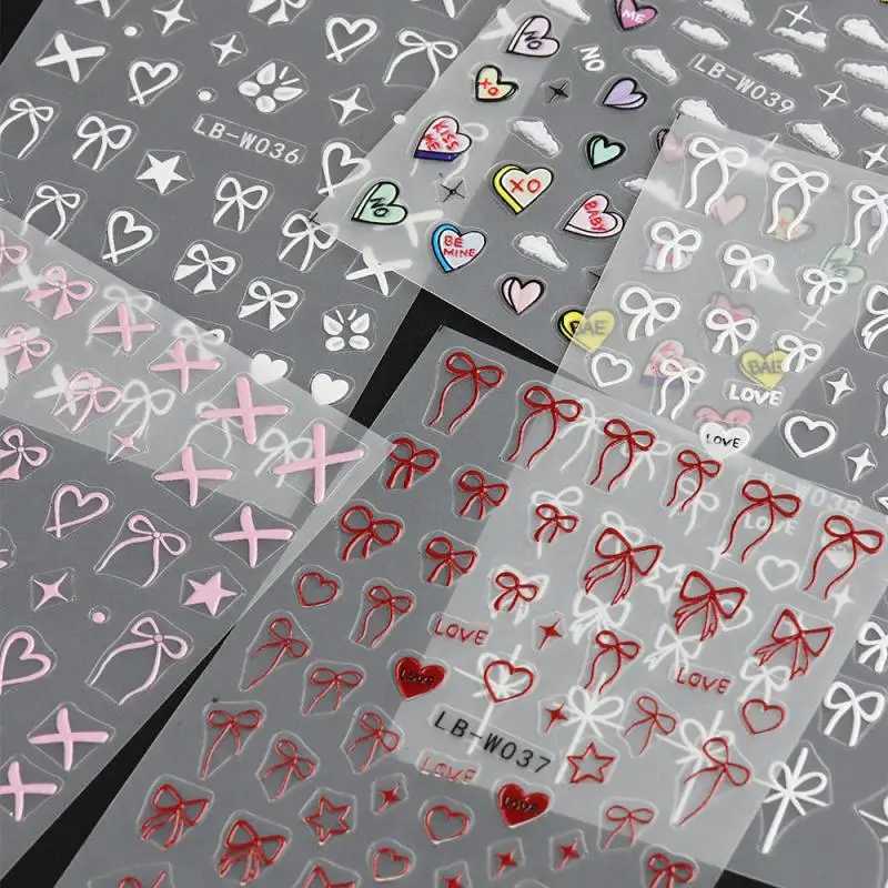 Lasting Miniature Carving French Bow No Deformation Nail Art StickersXJ240814