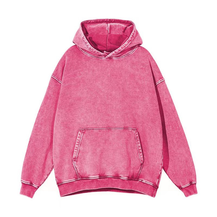 Unisex Harajuku Style Solid Color Heavy Hoodie for Fall and Winter Comfortable Y2K Pullover 240815