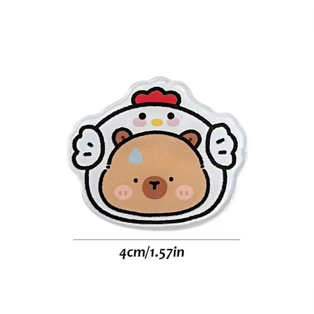 Exquisite Breastpin Burger Capybara Brooch Kapibara Cute Animal Badge Collar Kawaii Acrylic Capybara Pin Girl W240815