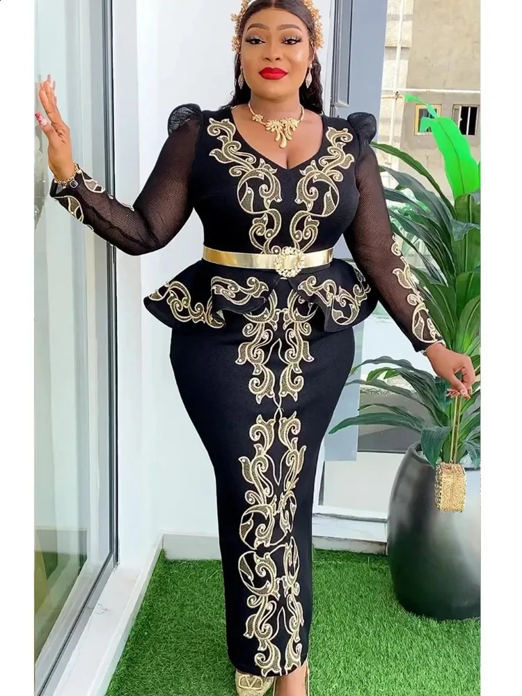 Elegant African Dresses for Women Africa Clothing Plus Size Turkey Wedding Party Long Dress Dashiki Ankara Outfits Robe 240814CJ