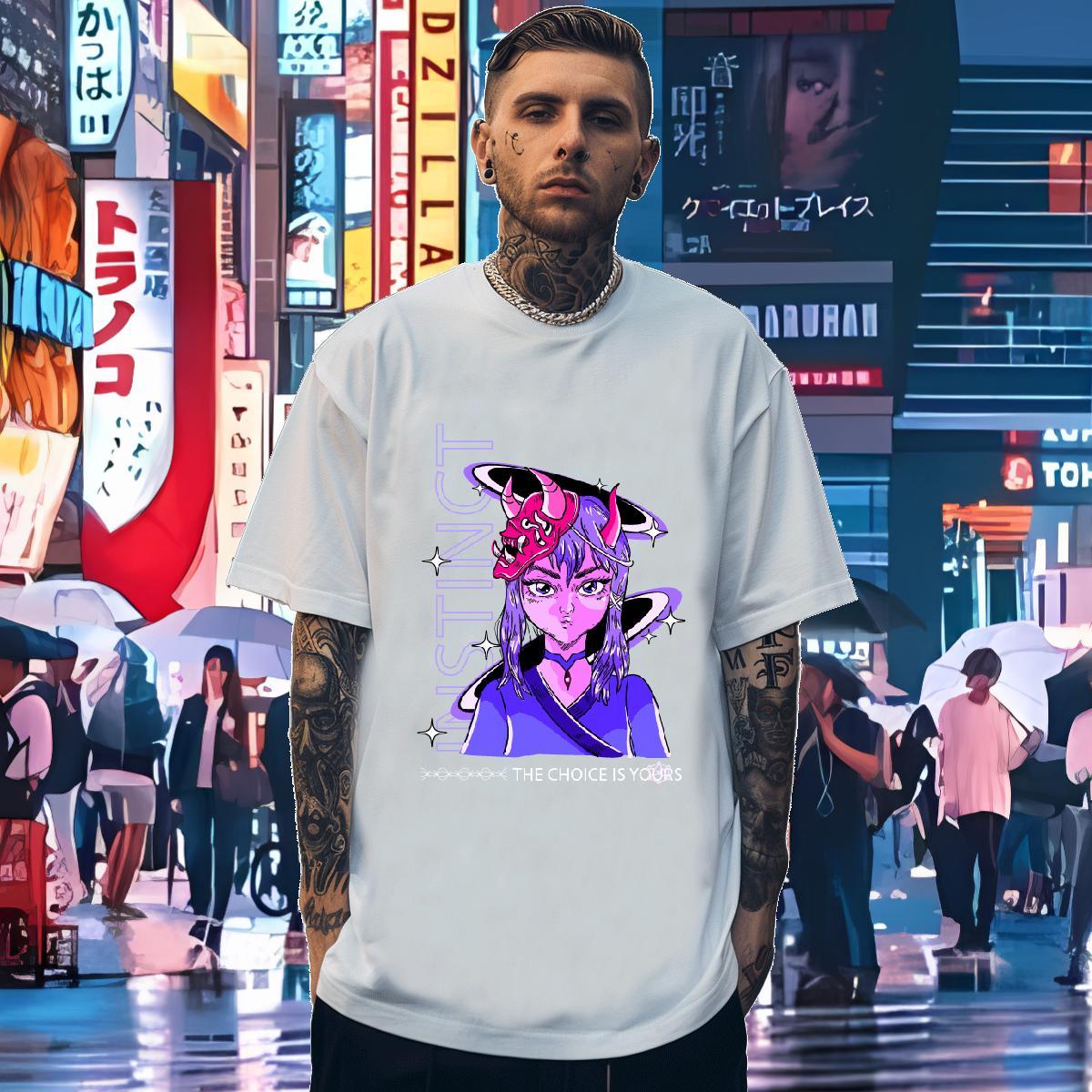 T-Shirts 100% Cotton 230g portrait Daily Wear Short Sleeve Soft Custom Anime Men Clothes T-Shirt Fashion Designer High Quality Tees Shirts