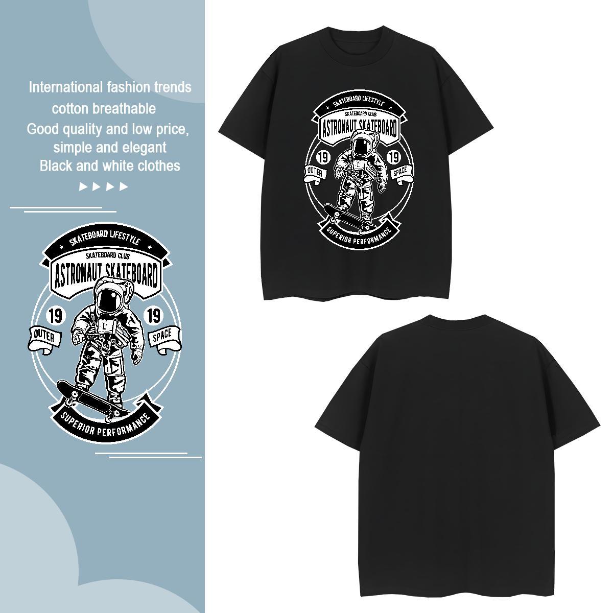 T-Shirts for Men 100% Cotton 230g universe Outdoor Pure Cotton Custom Printed Men Tees 2024 DIY Classic Tshirts
