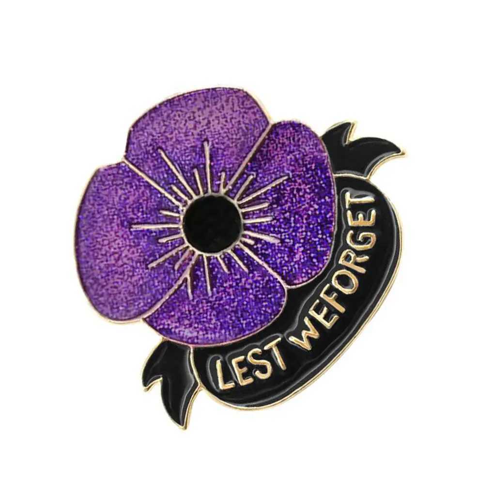 Womens brooch purple poppy alloy brooch lapel pin brooch decorative gift W240815