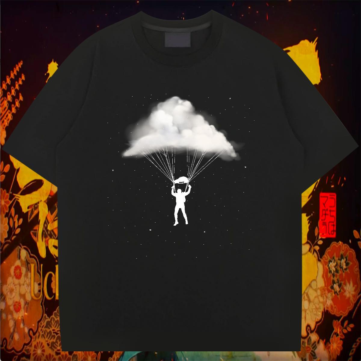 Men T Shirts 230g Pure Cotton universe Hip Hop Breathable Short Sleeve Cartoon Print Couples T Shirts Designer Brand Polos