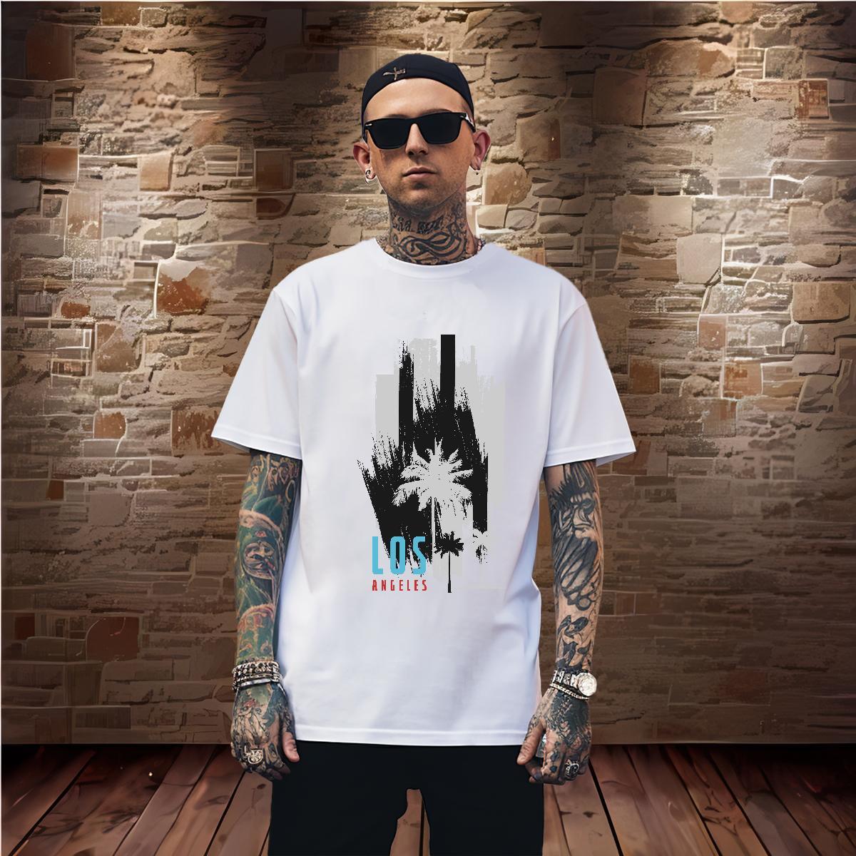 Man T Shirts 100% Cotton 230g tree Casual Breathable Short Sleeve DIY Anime Tshirts Casual New Wholesale Polos