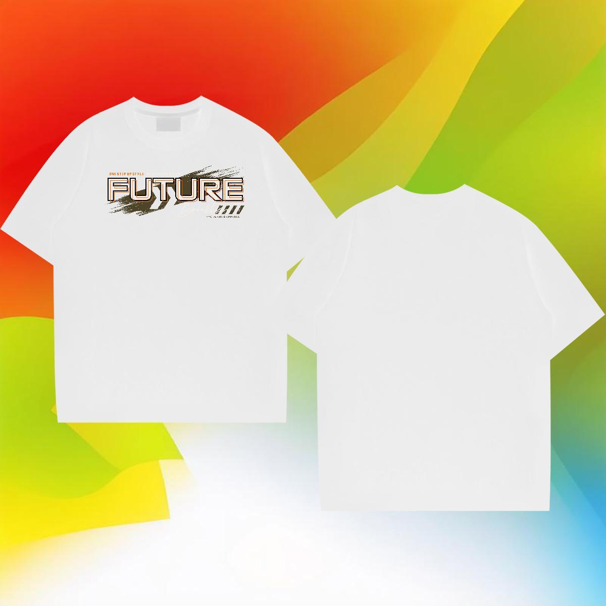 Loose Fit Couples T Shirts Daily Outfit 230g 100% Cotton DIY Logo Oversized Crew Neck letter T shirt 2024 New Tops