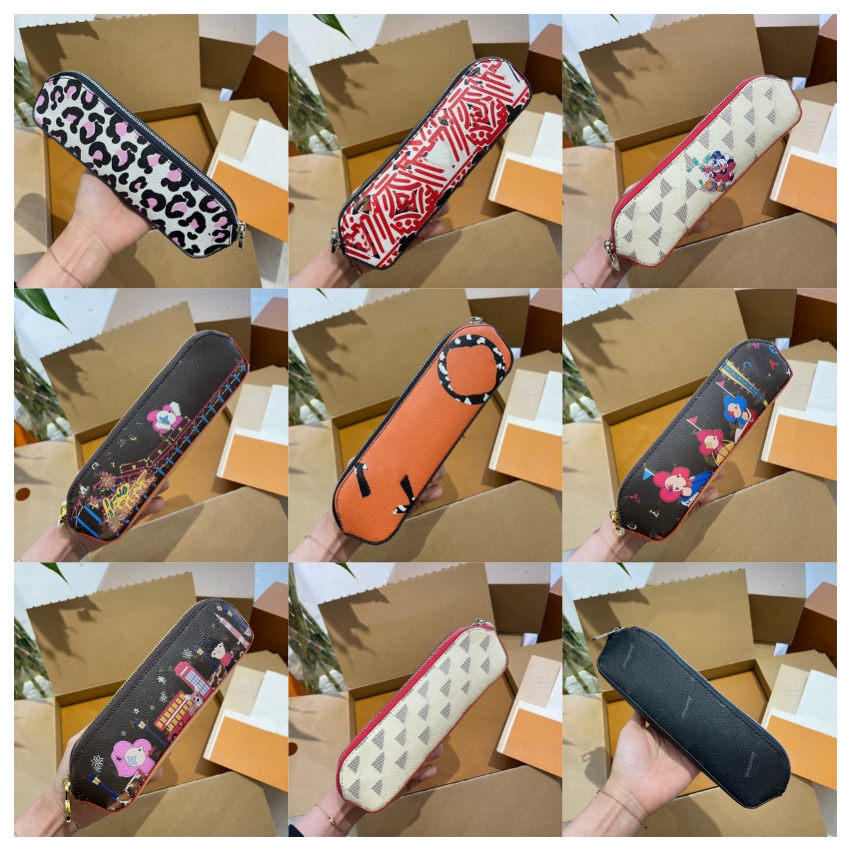 2024 new Pencil Pouch Luxurys Designers Wallets Zippy Coin Pencil pouch Purses Pencil Case for School Office Used Pencils Box bag Wallets