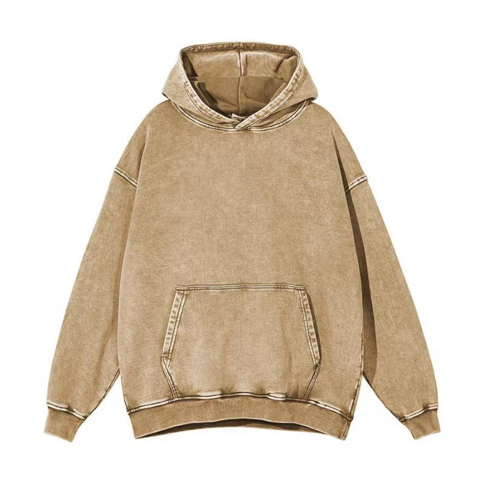 Unisex Harajuku Style Solid Color Heavy Hoodie for Fall and Winter Comfortable Y2K Pullover 240815