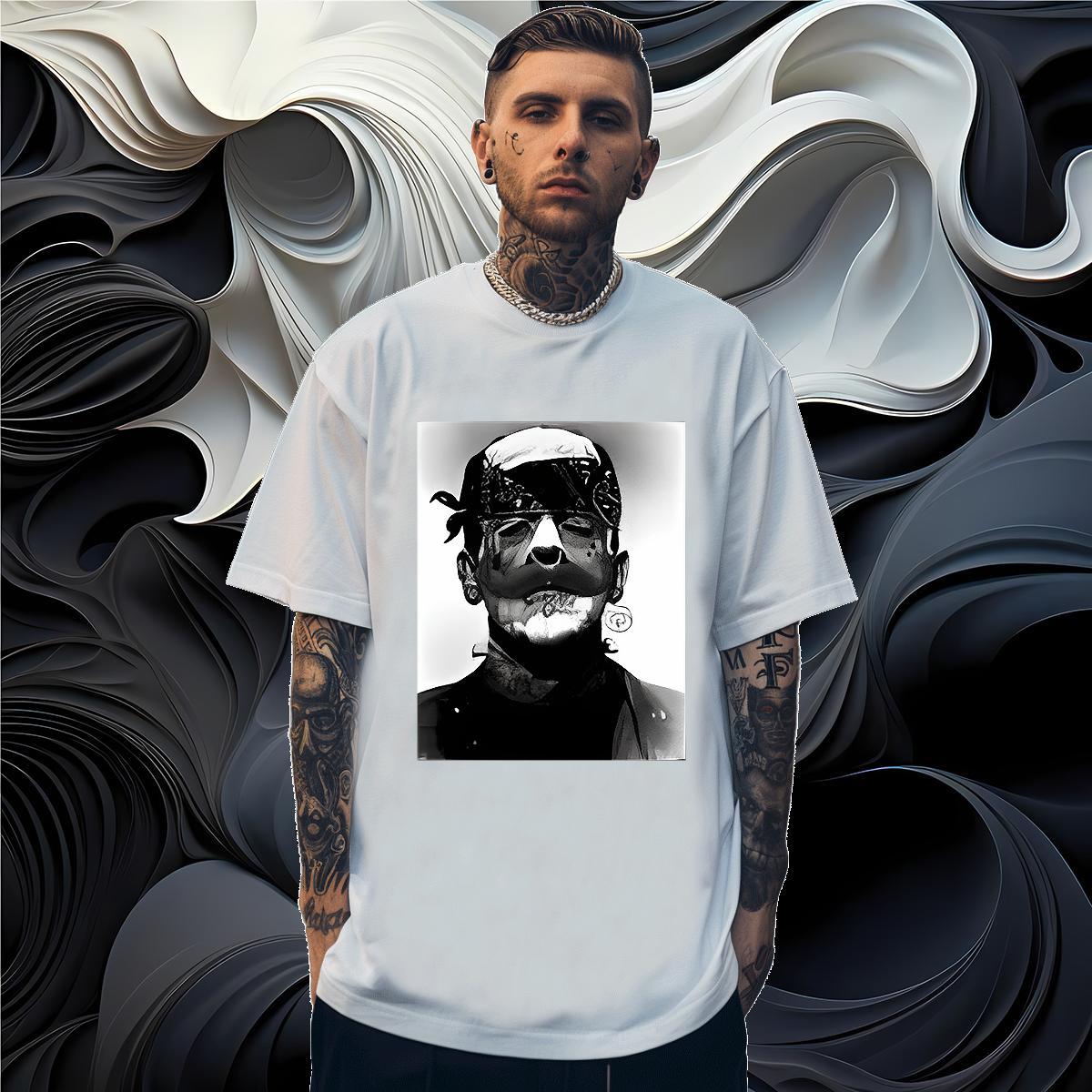 T-Shirts for Men 230g Cotton portrait Street Casual Short Sleeve O-Neck Custom Anime Tshirt for Man Woman Fashion Design Loose Top Tees